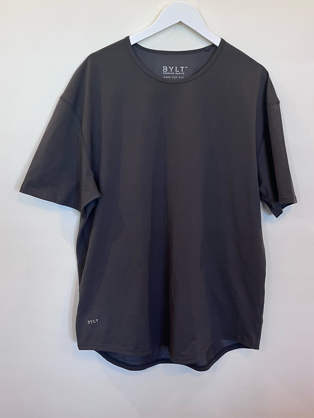 BYLT Premium Basics Lux Drop Cut Short Sleeve Tee  Mens Xxl Charcoal Gray